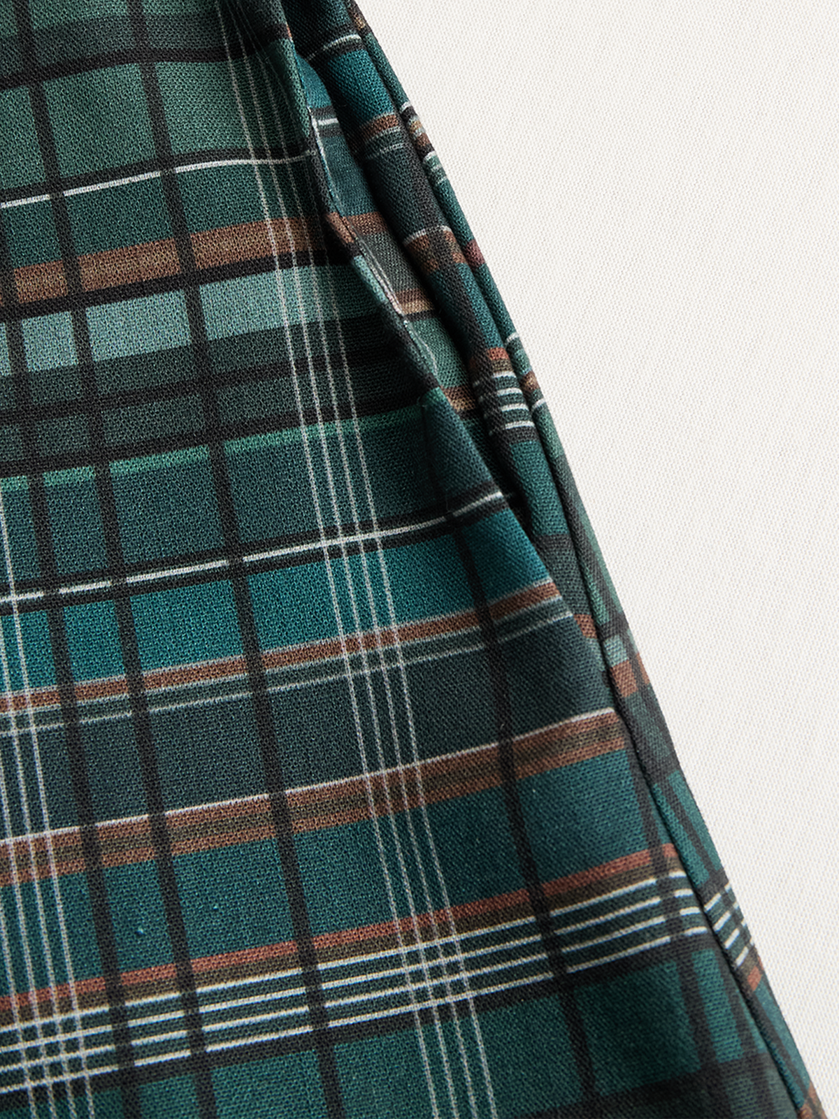 Plaid Shirt Dress Maxi Length Long Sleeve Button Front