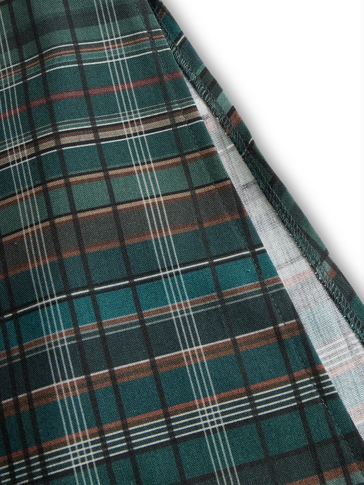 Plaid Shirt Dress Maxi Length Long Sleeve Button Front