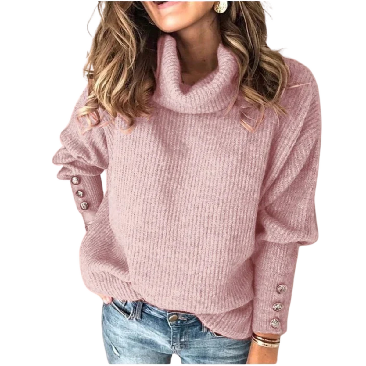 Women’s Merino Wool Knit Cowl-Neck Sweater