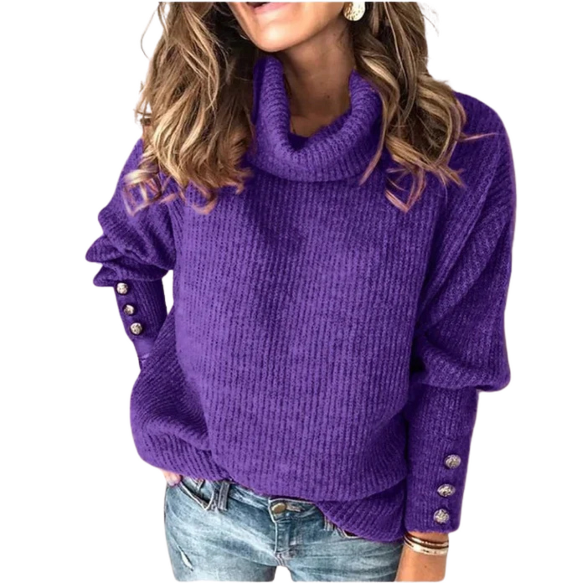 Women’s Merino Wool Knit Cowl-Neck Sweater