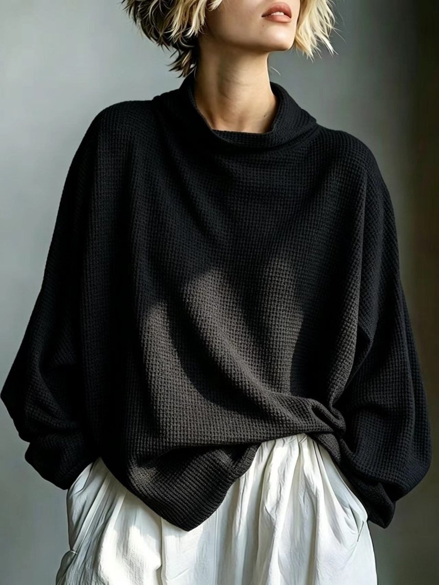 Women's Knit Cowl Neck Sweater Oversized Pullover Top