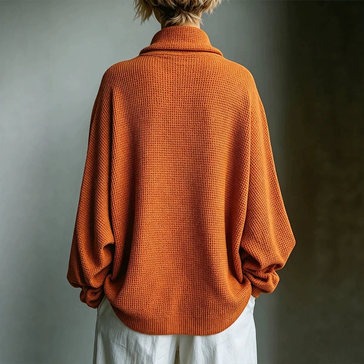 Women's Knit Cowl Neck Sweater Oversized Pullover Top