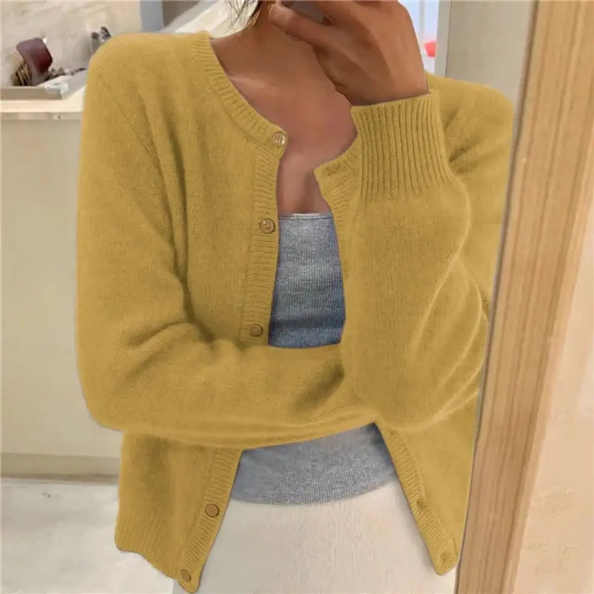 Ava | Women's Jumper Soft Knit Button-Front Cardigan