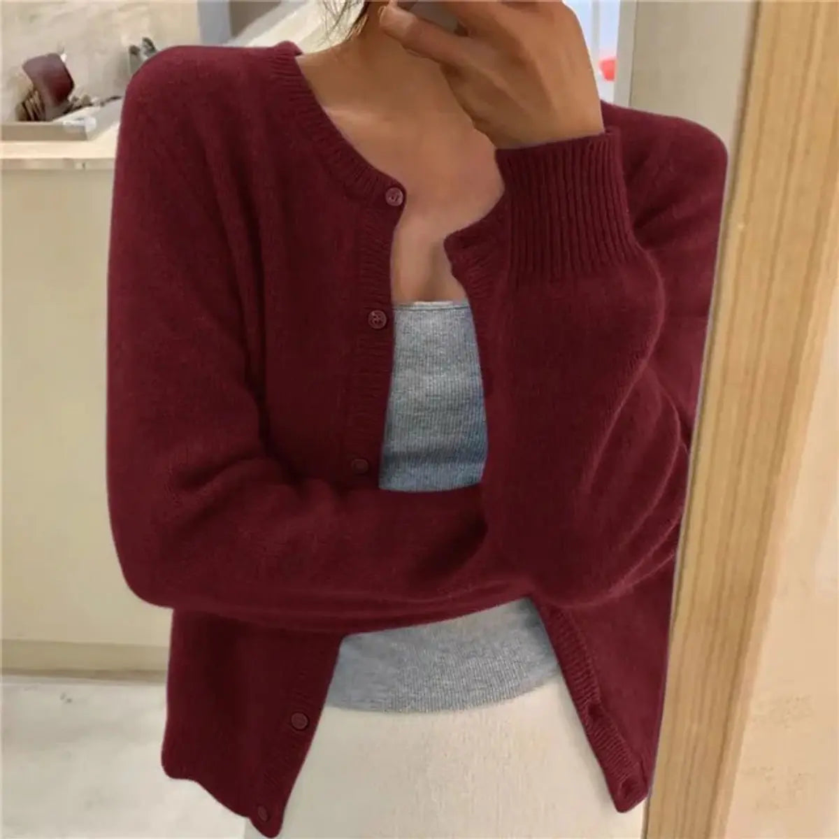 Ava | Women's Jumper Soft Knit Button-Front Cardigan
