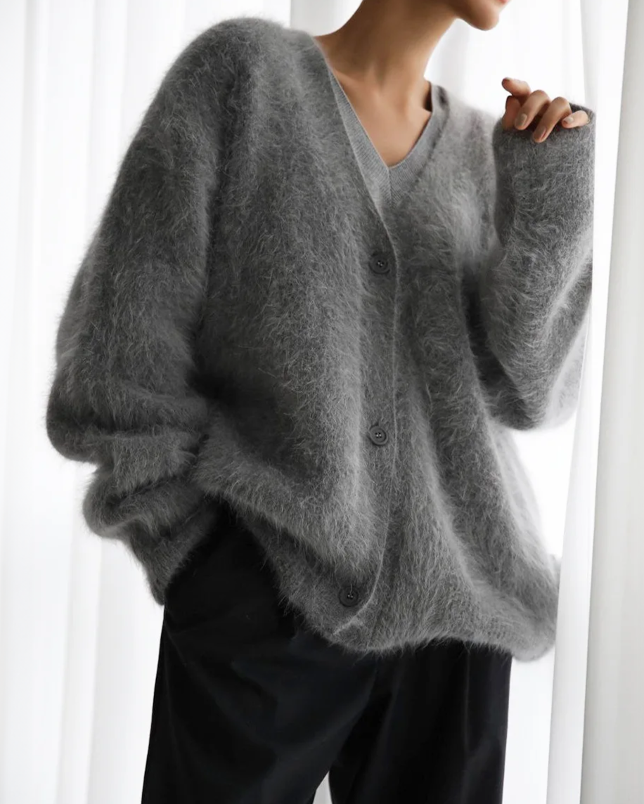 Coralie Soft Knit Cardigan | Women's Plush Button-Front Knit