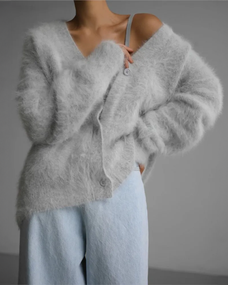 Coralie Soft Knit Cardigan | Women's Plush Button-Front Knit