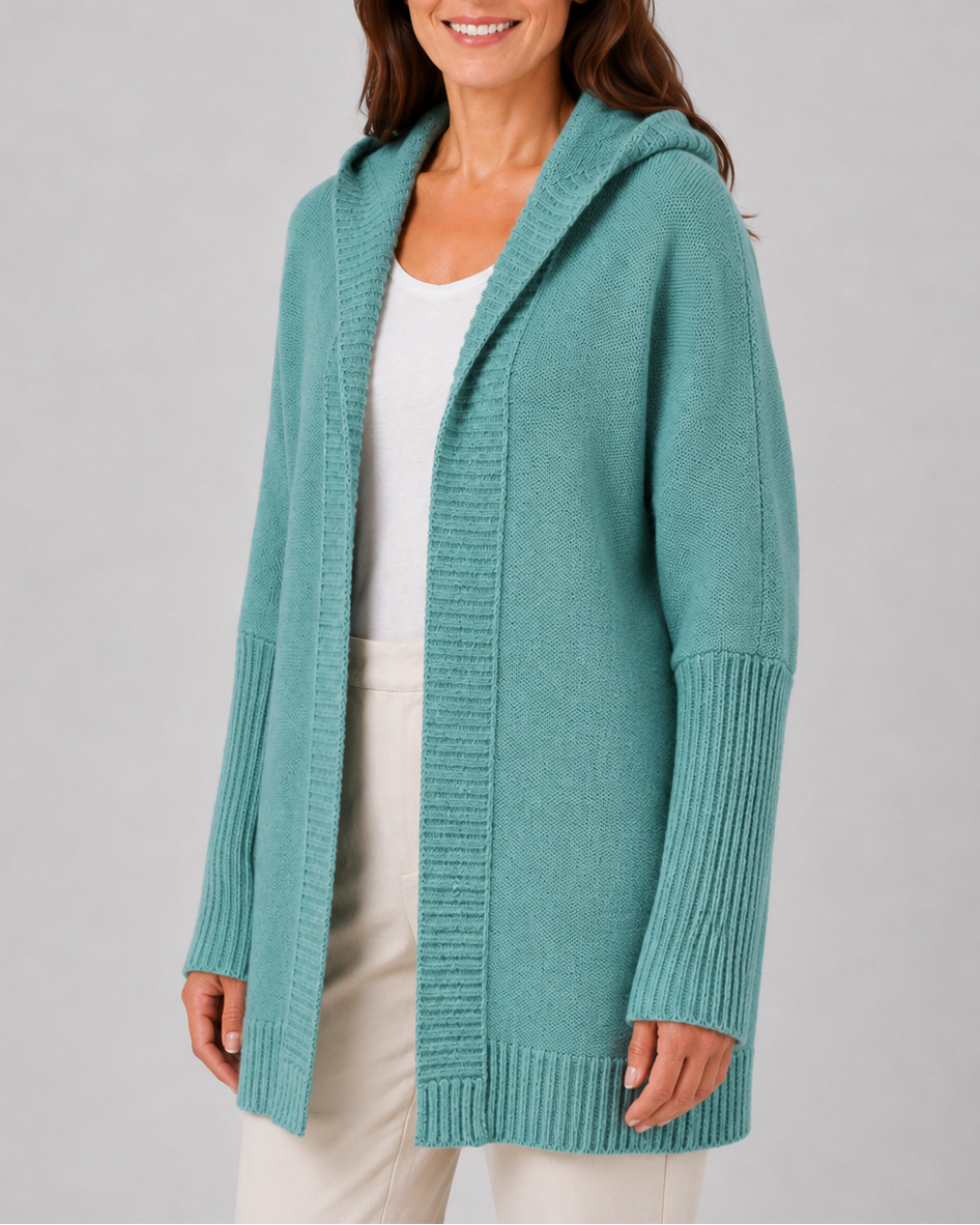 Esme Hooded Open-Front Cardigan | Women's Longline Knit