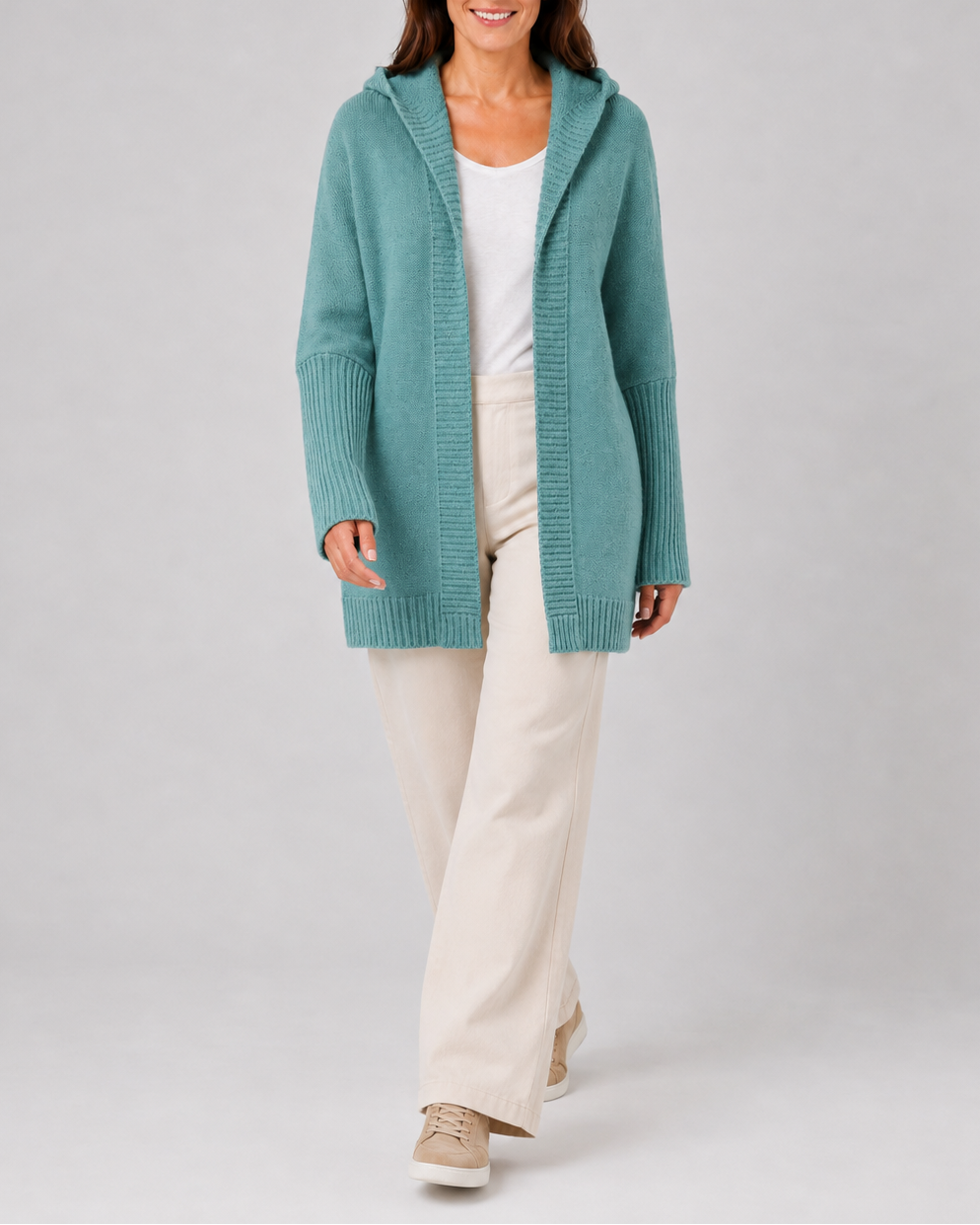 Esme Hooded Open-Front Cardigan | Women's Longline Knit