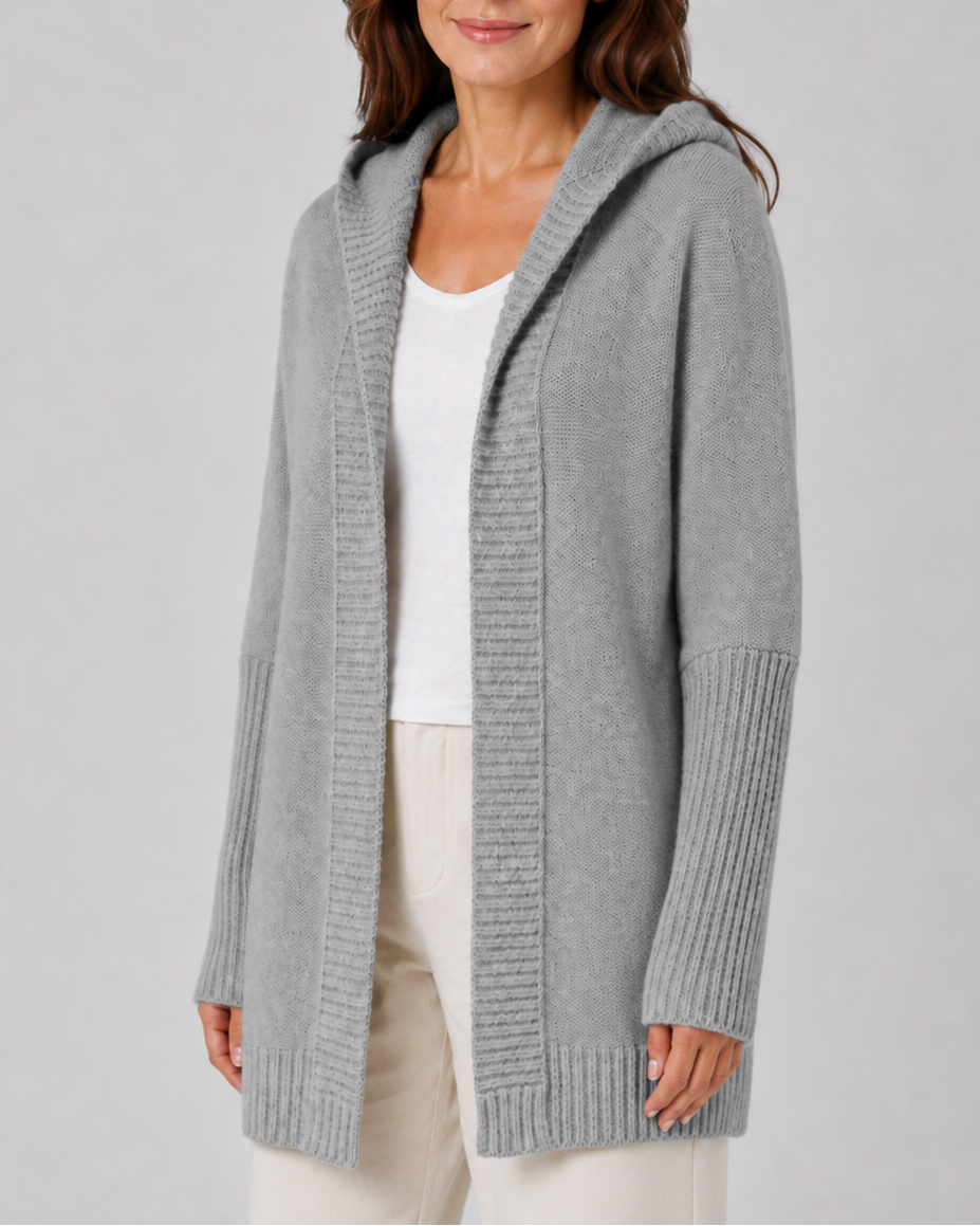Esme Hooded Open-Front Cardigan | Women's Longline Knit