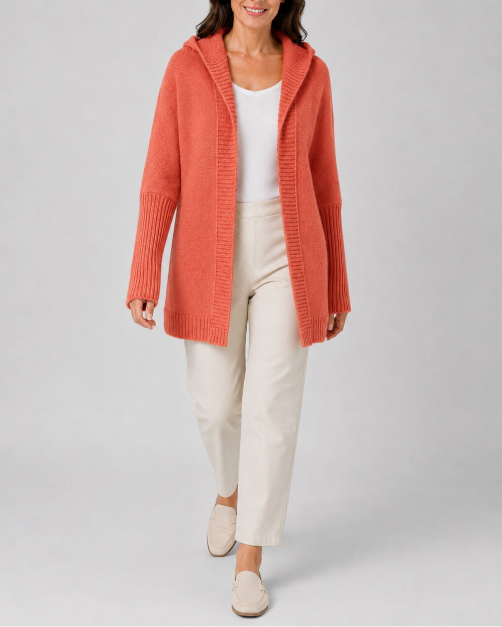 Esme Hooded Open-Front Cardigan | Women's Longline Knit