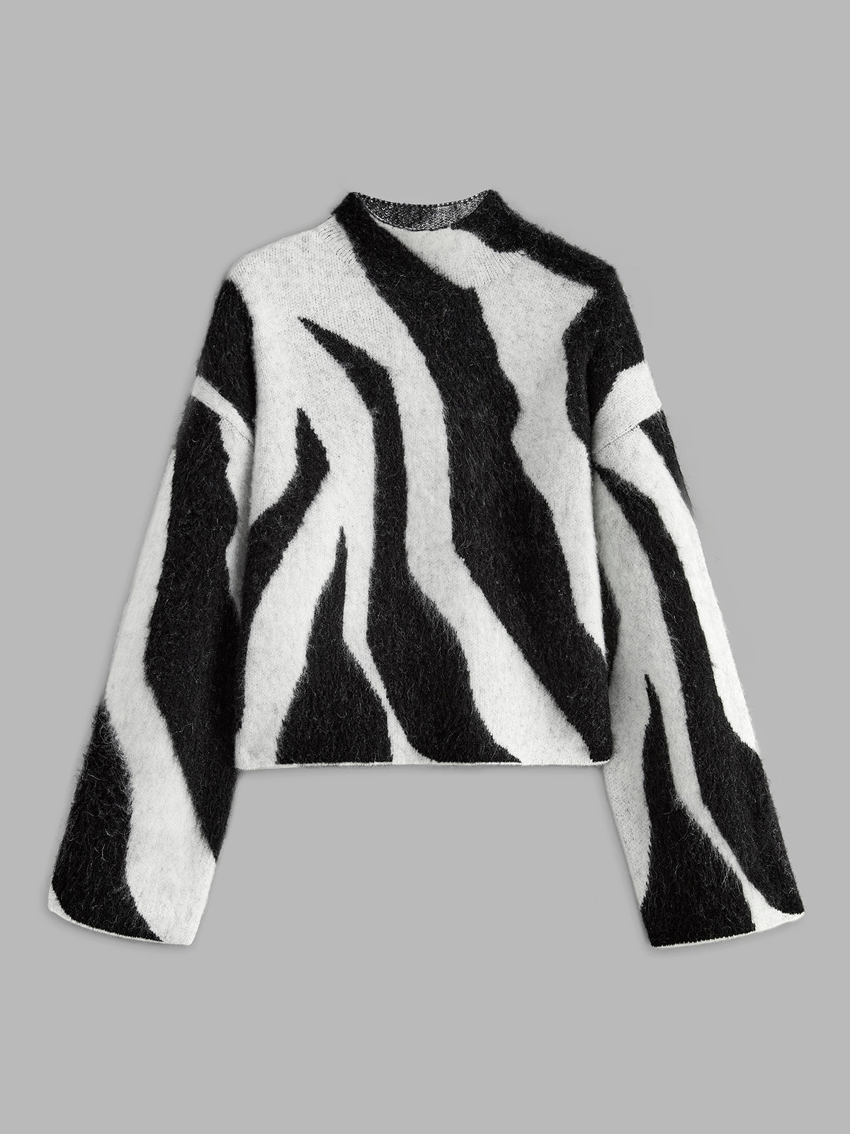 Women's Knit Sweater Animal Print Long Sleeve Crewneck Pullover