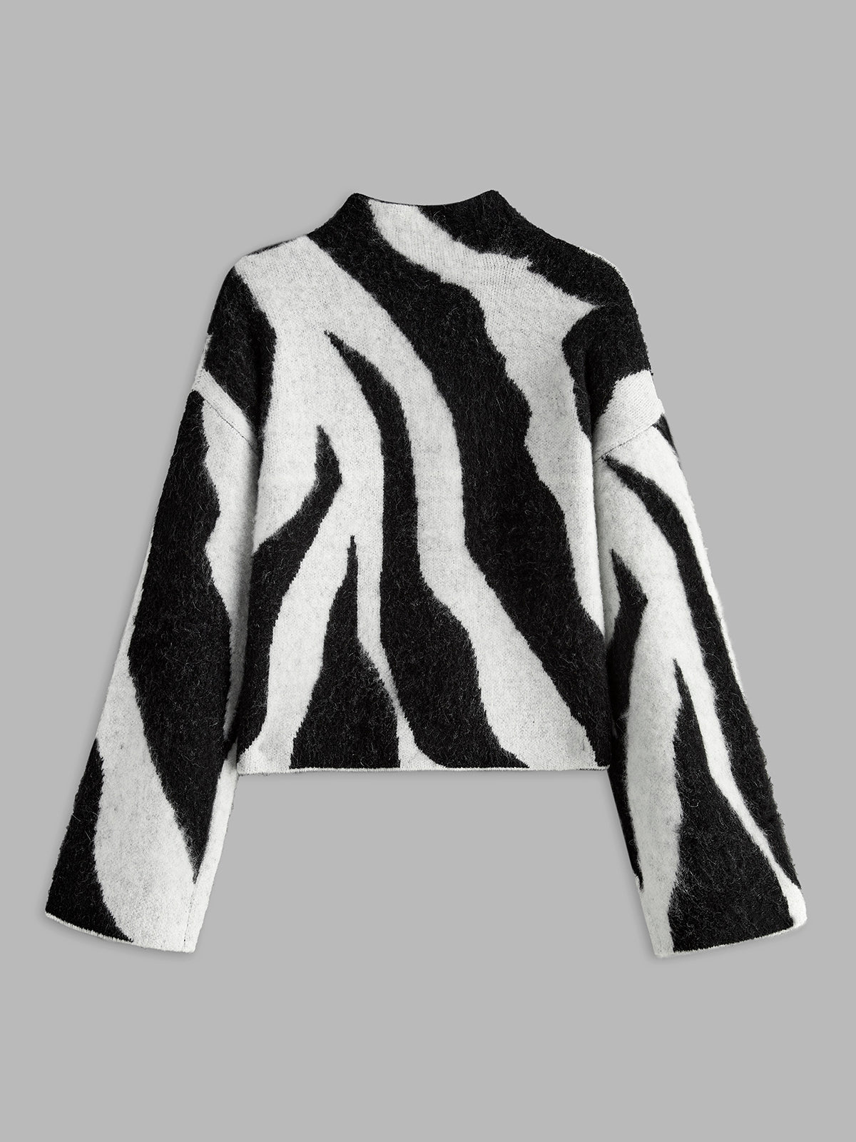 Women's Knit Sweater Animal Print Long Sleeve Crewneck Pullover