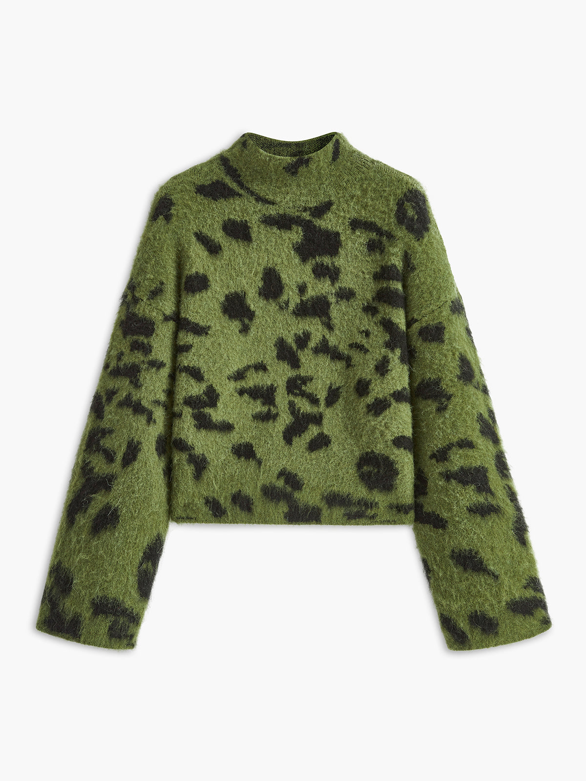 Women's Knit Sweater Animal Print Long Sleeve Crewneck Pullover
