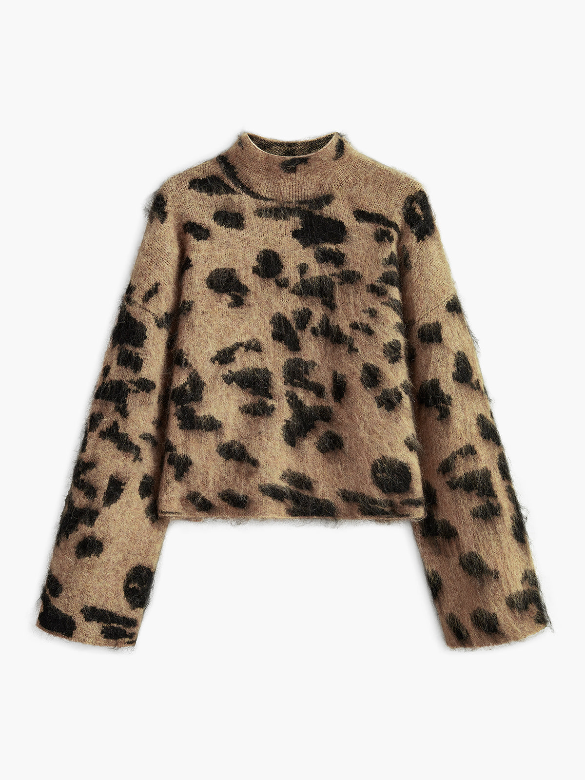 Women's Knit Sweater Animal Print Long Sleeve Crewneck Pullover